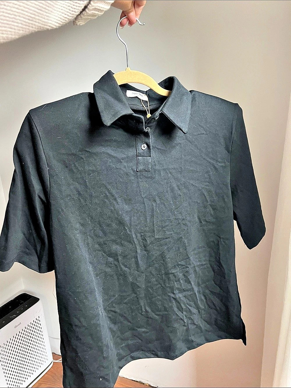 Paper Moon Black Polo Shirt Size Small NWT